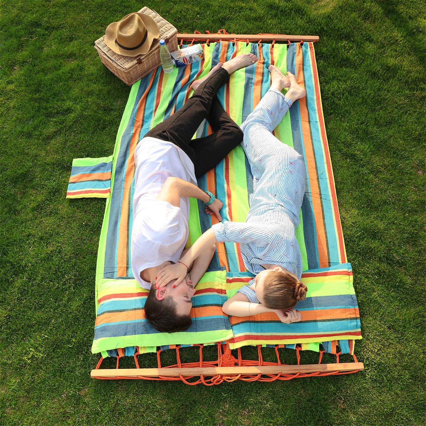 Hammock - 70% Cotton - Multicolor - Includes 2 Cushions