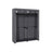 Portable Wardrobe - Fabric - Grey - Foldable with Hanging Rods
