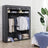 Portable Wardrobe - Fabric - Grey - Foldable with Hanging Rods