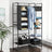 Hanging Storage Shelves - Fabric - Grey - 6-Tier Wardrobe Closet Organizer with Clips