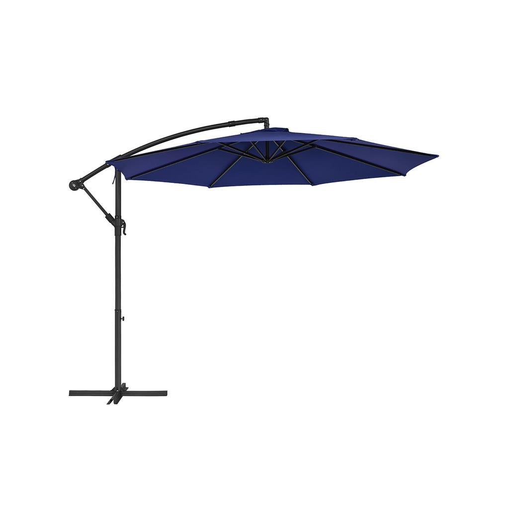 Hanging Umbrella - Fabric - Grey - Crank-Operated with UPF 50+ Sunshade Protection