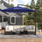 Hanging Umbrella - Fabric - Grey - Crank-Operated with UPF 50+ Sunshade Protection