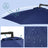 Hanging Umbrella - Fabric - Grey - Crank-Operated with UPF 50+ Sunshade Protection