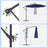 Hanging Umbrella - Fabric - Grey - Crank-Operated with UPF 50+ Sunshade Protection