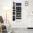 Hanging Jewellery Cabinet - Wood - White - Lockable with LED Light and Drawers