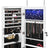 Hanging Jewellery Cabinet - Wood - White - Lockable with LED Light and Drawers