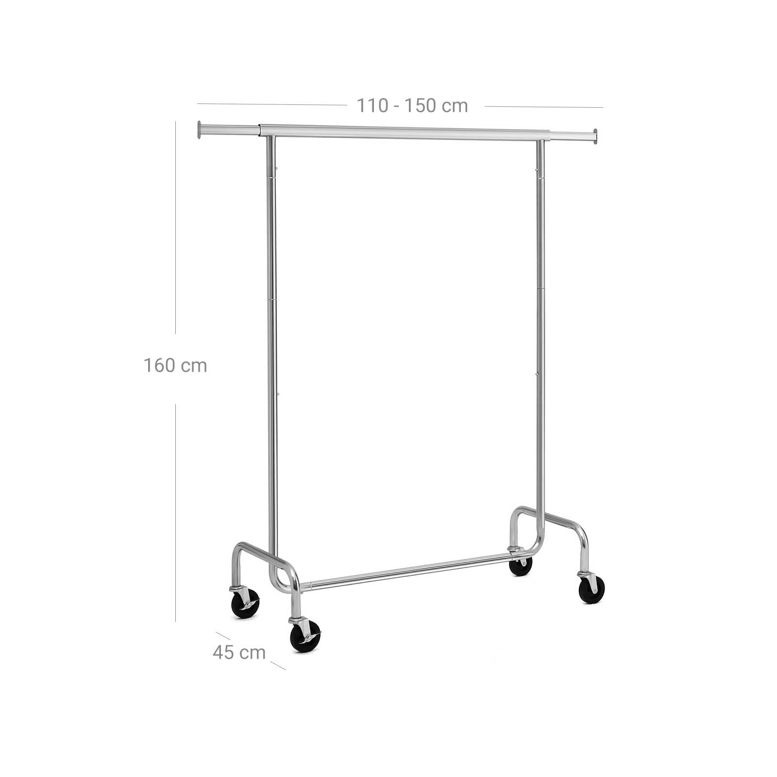 Heavy Duty Garment Rack - Metal - Chrome