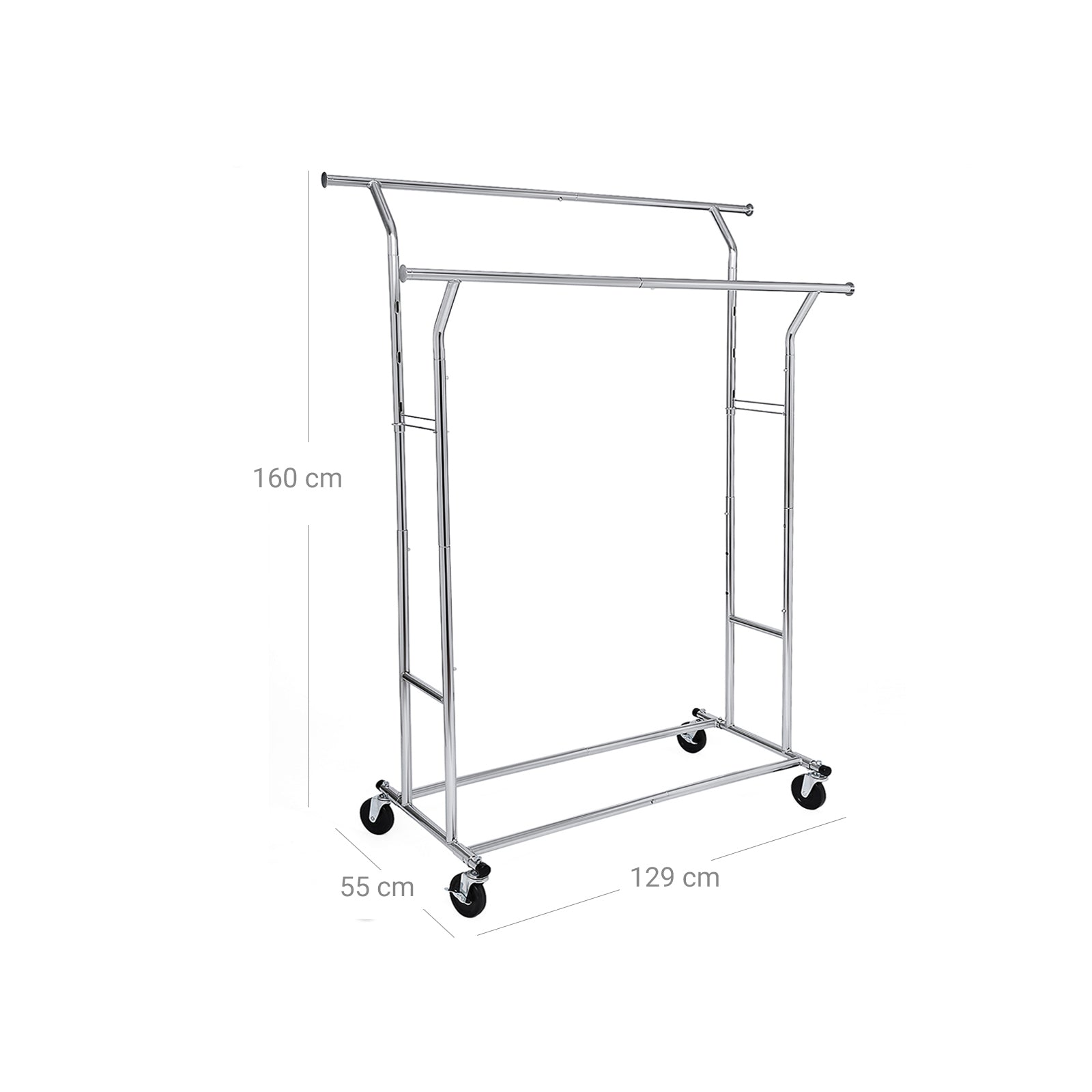 Heavy Duty Garment Rack - Metal - Chrome