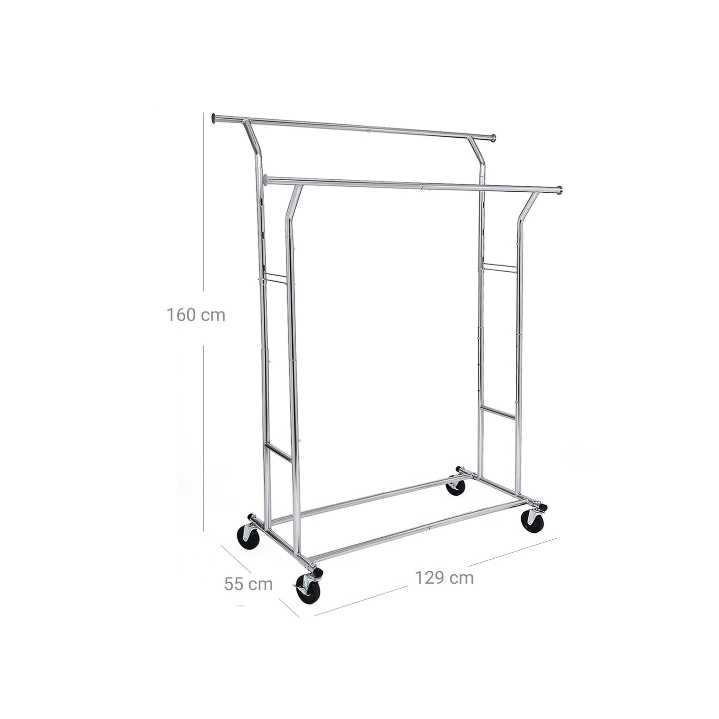 Heavy Duty Garment Rack - Metal - Chrome