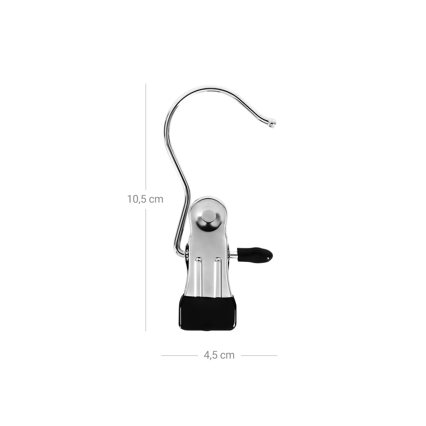 Heavy Duty Clip Hooks - Metal - Silver - Non-Slip Design for Hats
