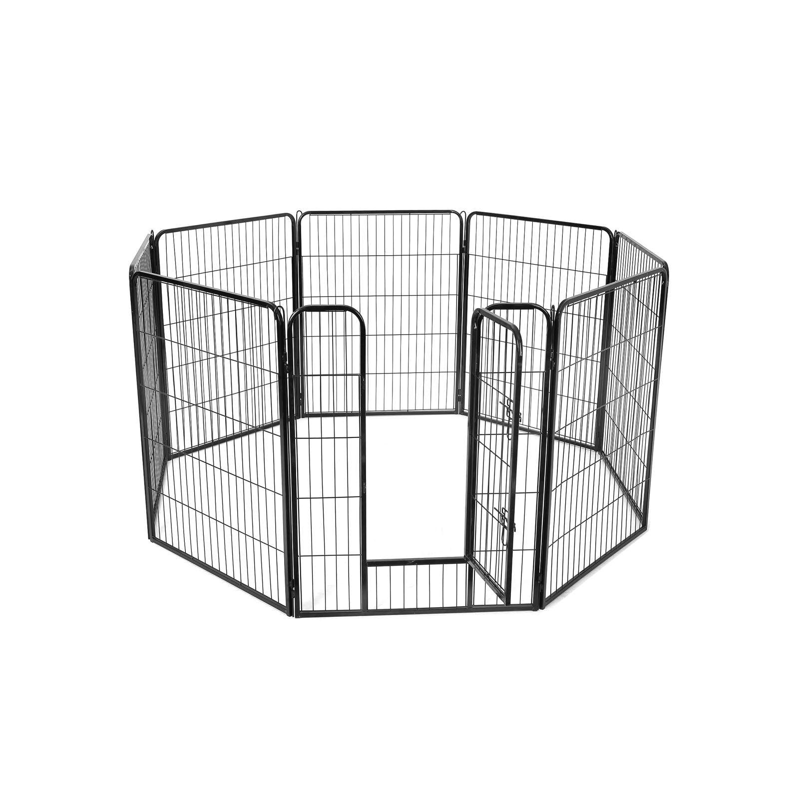 Heavy Duty Playpen - Metal - Black - 8 Panel Design