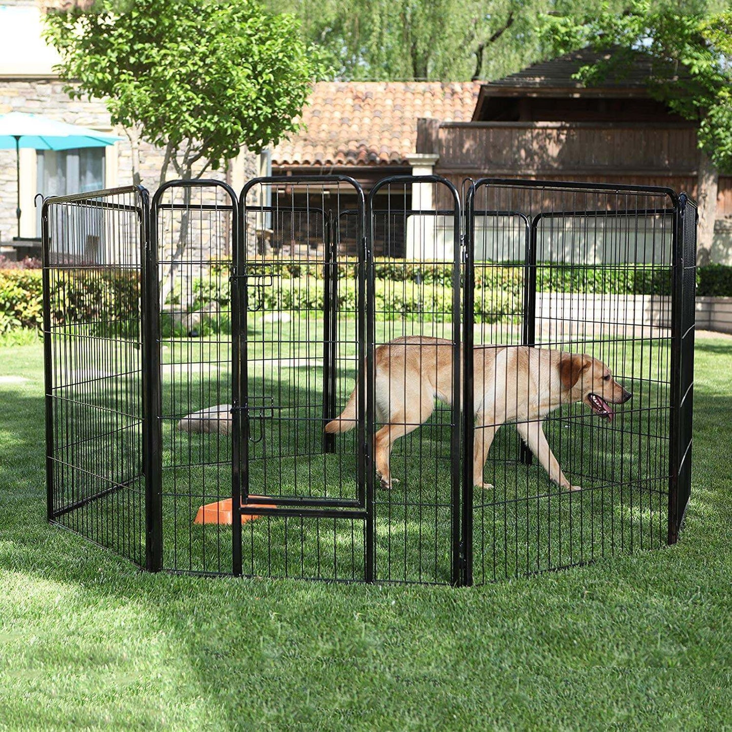 Heavy Duty Playpen - Metal - Black - 8 Panel Design