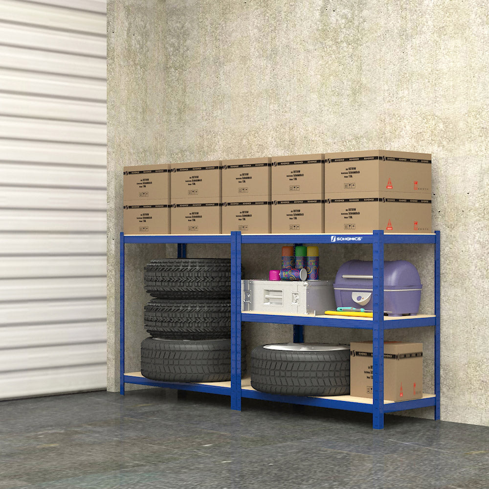 Heavy-Duty Shelving - MDF - Blue - 5-Tier Boltless Racking with 875 kg Capacity
