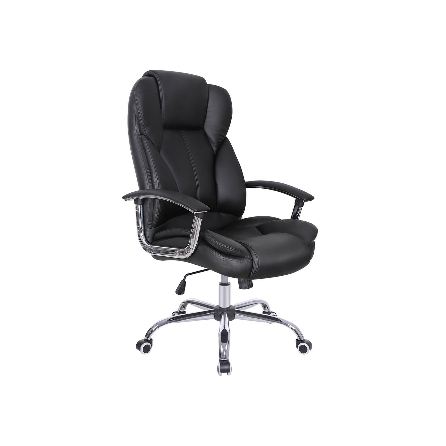 Executive Swivel Office Chair - PU Leather - Black - High Back with Tilt Function