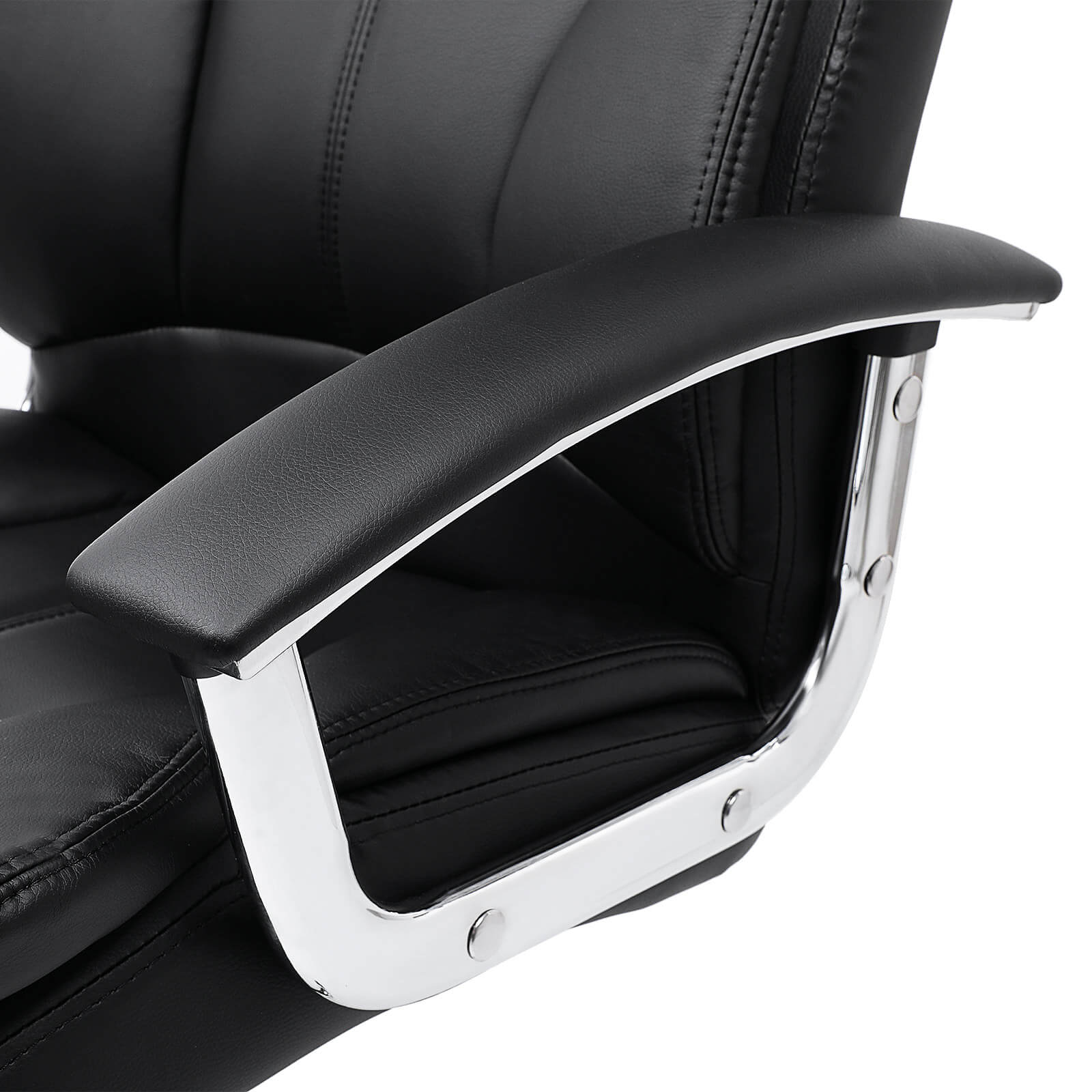 Executive Swivel Office Chair - PU Leather - Black - High Back with Tilt Function