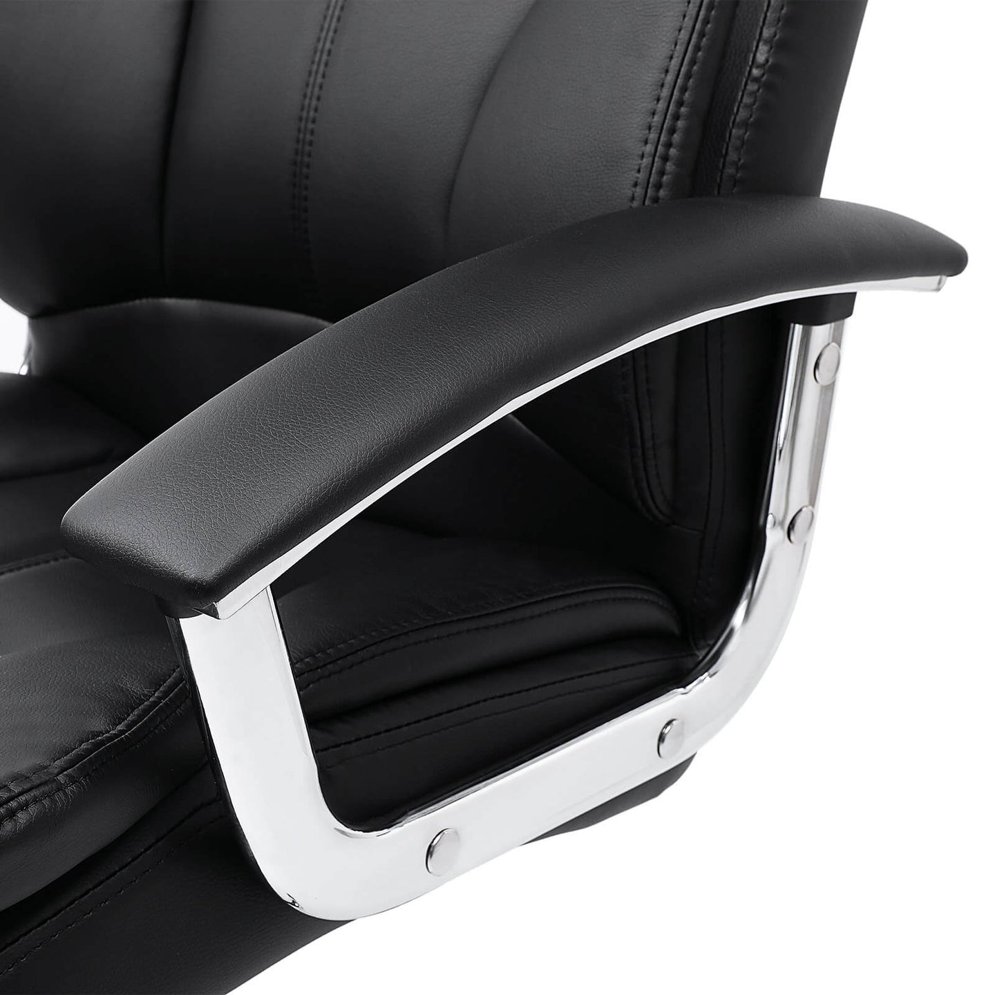 Executive Swivel Office Chair - PU Leather - Black - High Back with Tilt Function