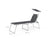 Folding Sun Lounger - Fabric - Grey - Adjustable Reclining Backrest with Sunshade