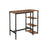 Industrial Bar Table - Iron - Rustic Brown - Stable Structure with 3 Shelves