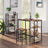 Industrial Bar Table - Iron - Rustic Brown - Stable Structure with 3 Shelves