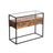 Industrial Console Table - Tempered Glass - Rustic