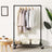 Heavy Duty Metal Clothes Rack - Holds 90 kg - Black - Mobile Design with Shelf