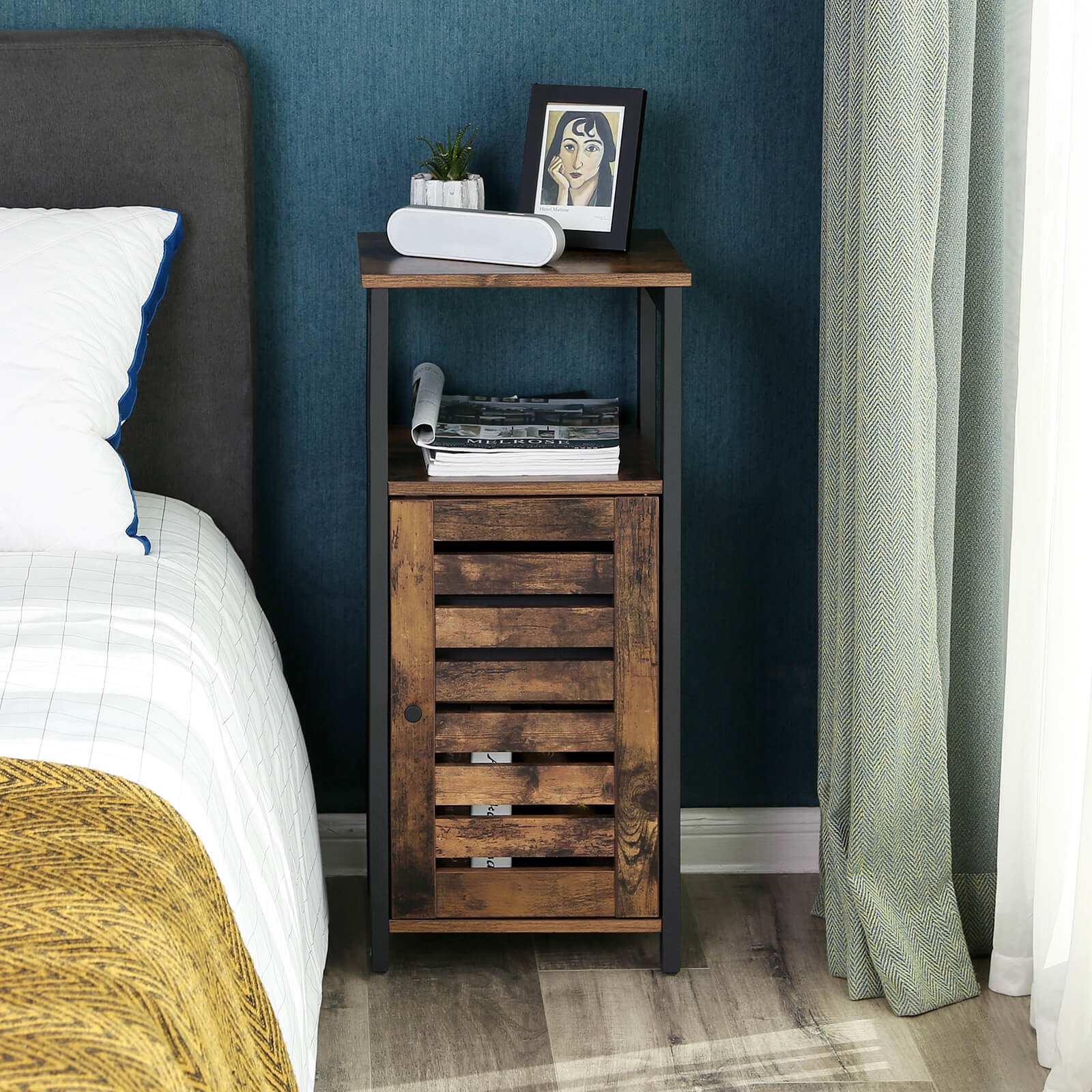 Industrial Floor Standing Cabinet - Wood - Rustic Brown