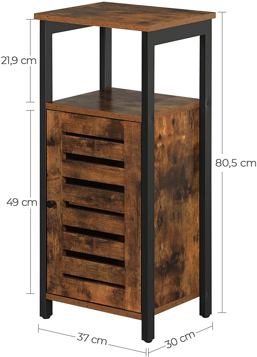 Industrial Floor Standing Cabinet - Wood - Rustic Brown