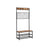 Industrial Shoe Rack Bench - Metal - Rustic Brown - With Grid Memo Board and 9 Hooks