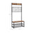 Industrial Shoe Rack Bench - Metal - Rustic Brown - With Grid Memo Board and 9 Hooks