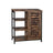 Industrial Storage Cabinet - Wood - Rustic Brown - Floor Standing with 3 Shelves and Cupboard
