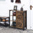 Industrial Storage Cabinet - Wood - Rustic Brown - Floor Standing with 3 Shelves and Cupboard