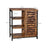 Industrial Storage Cabinet - Wood - Rustic Brown - Floor Standing with 3 Shelves and Cupboard