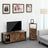 Industrial TV Media Stand - Iron - Rustic Brown - Sliding Doors and 2 Shelves