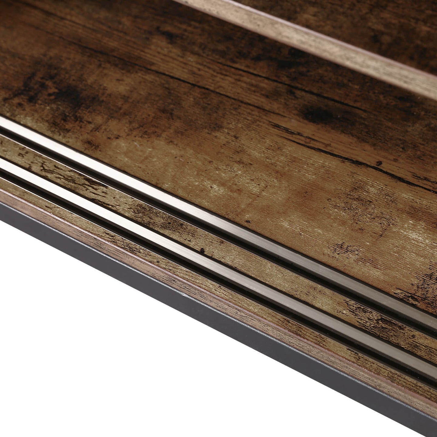 Industrial TV Media Stand - Iron - Rustic Brown - Sliding Doors and 2 Shelves