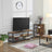 Industrial TV Stand - Wood Grain - Rustic Brown - Lengthened Design with Metal Frame