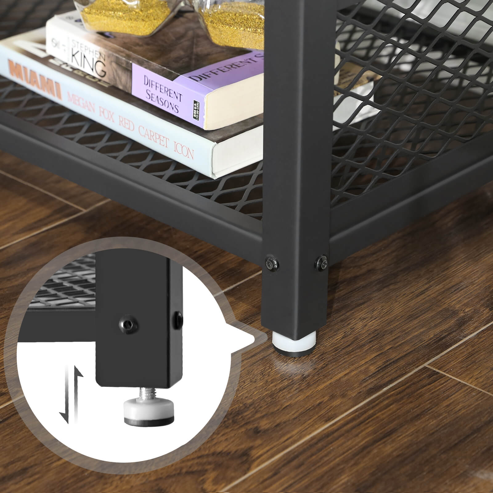 Industrial TV Stand - Wood Grain - Rustic Brown - Lengthened Design with Metal Frame