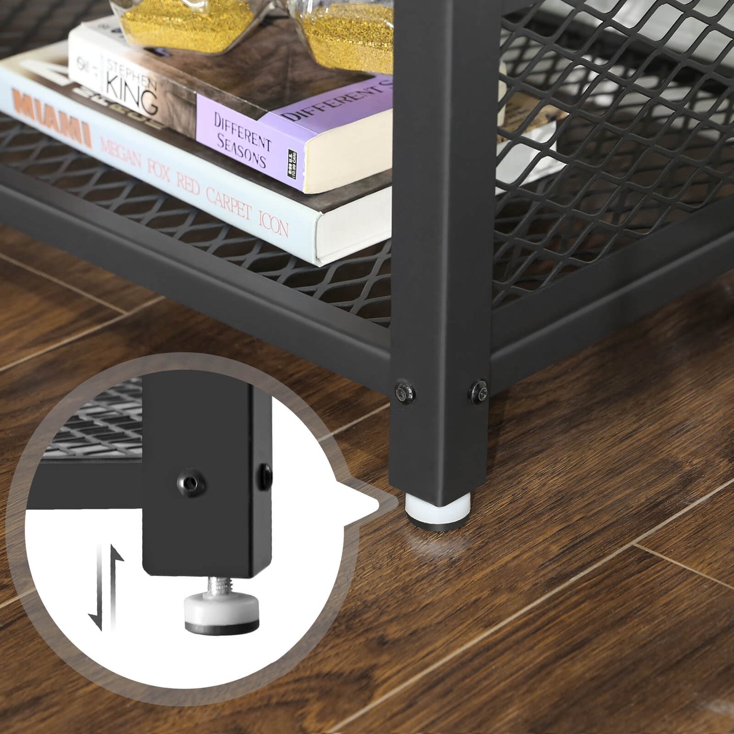 Industrial TV Stand - Wood Grain - Rustic Brown - Lengthened Design with Metal Frame
