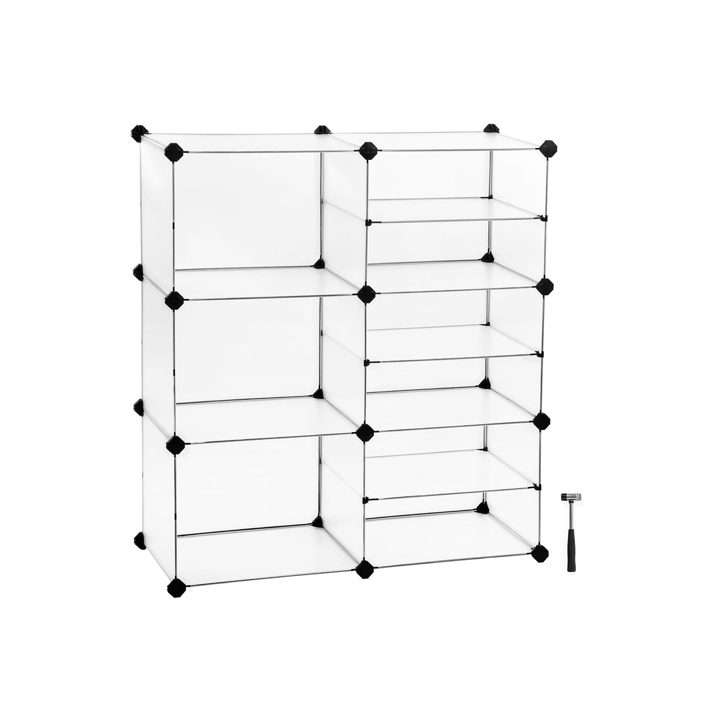 Modular Cube Storage Organizer - Plastic - White - Interlocking Design for Wardrobe and Bedroom