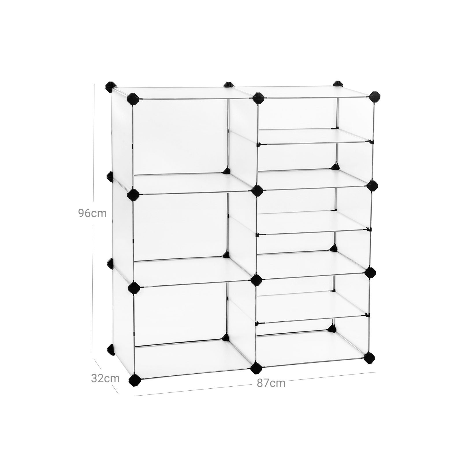 Modular Cube Storage Organizer - Plastic - White - Interlocking Design for Wardrobe and Bedroom