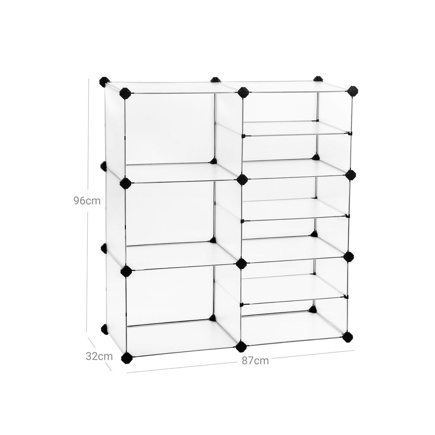 Modular Cube Storage Organizer - Plastic - White - Interlocking Design for Wardrobe and Bedroom
