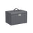 Jewelry Organizer Case - Velvet - Gray - Lockable with Mirror and 2 Drawers