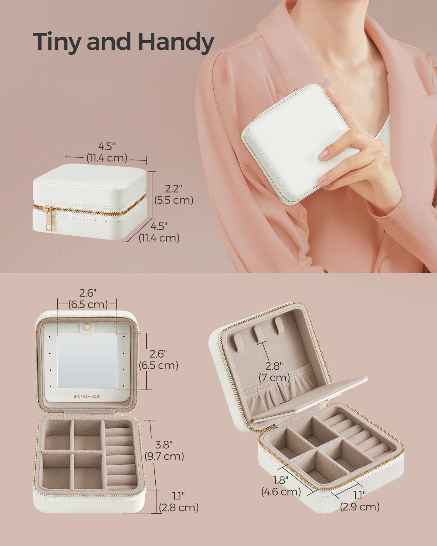 Travel Jewellery Box - PU Leather - Compact Size