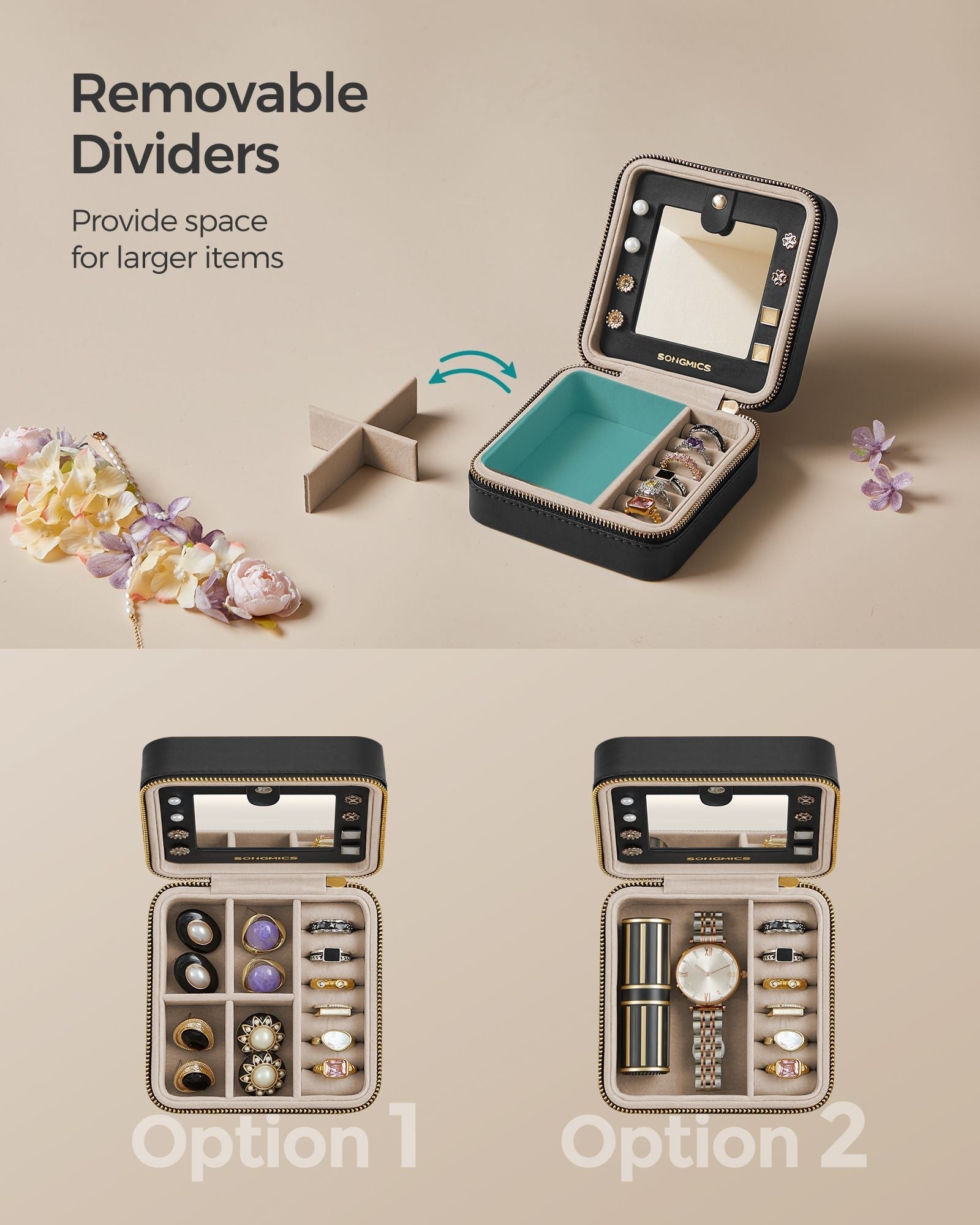 Travel Jewellery Box - PU Leather - Compact Size