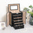 Large Jewellery Box - MDF - White - 6-Tier with Side Wings