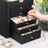 Large Jewellery Box - MDF - White - 6-Tier with Side Wings