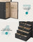 Jewellery Box 5 Layers 4 Drawers Mirror - PU and MDF - Ink Black