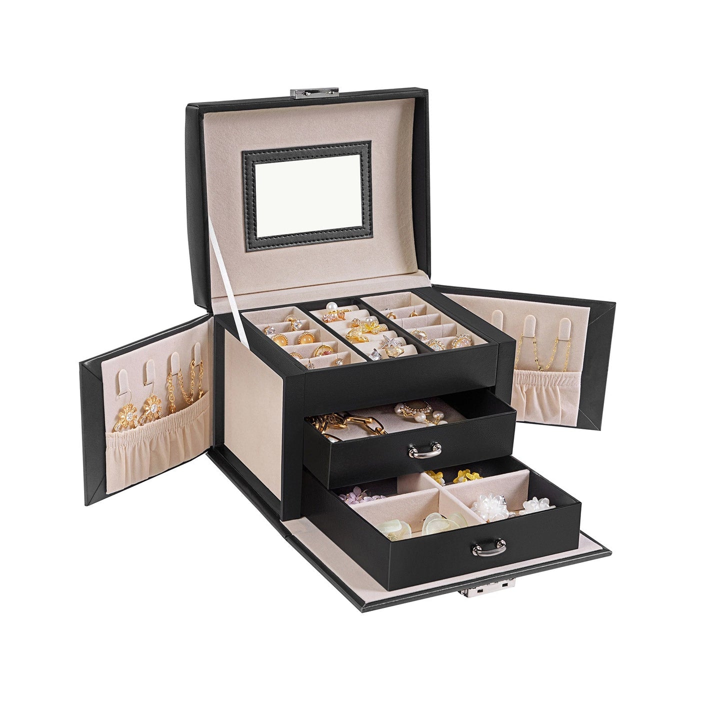Jewelry Box - Wood - Black - Locking Design