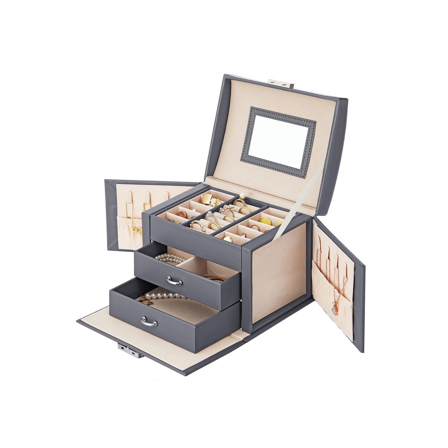 Jewellery Box - Fabric - Gold
