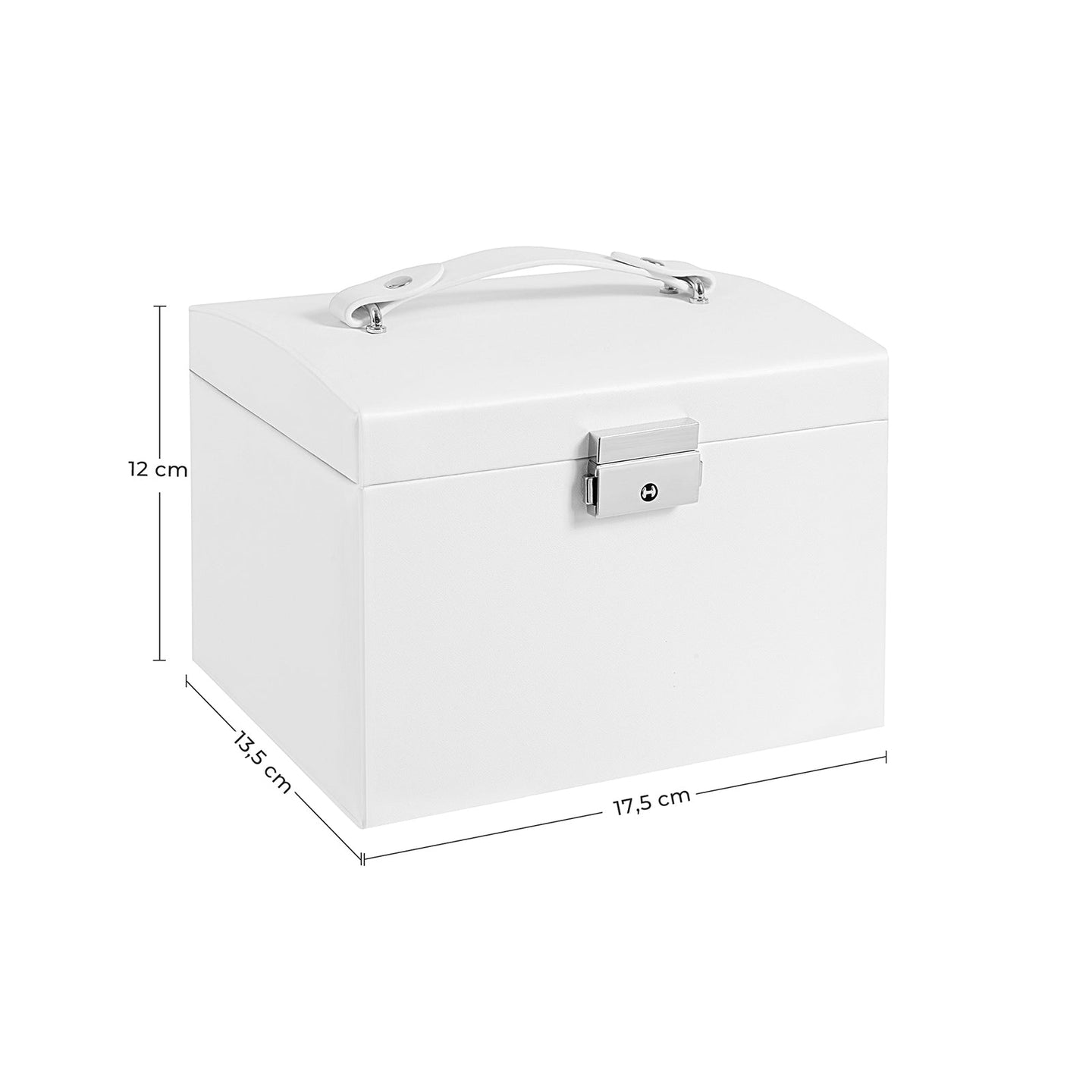 Jewelry Storage Box - Leather - White