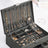 Jewellery Box - Wood - Black - 2 Levels with Drawer and Key